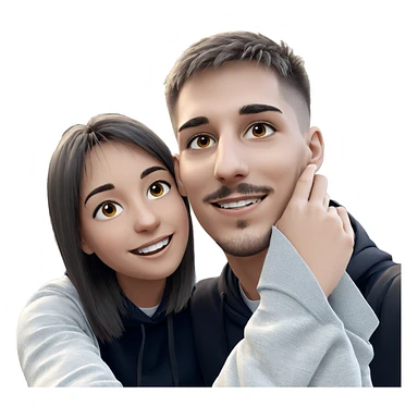 girl and boy outdoor smile sticker