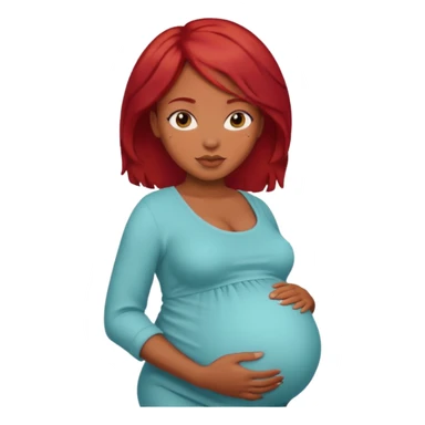 Pregnant black woman with red hair  sticker