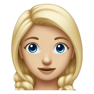 Blonde girl blue eyes holding spitz  sticker