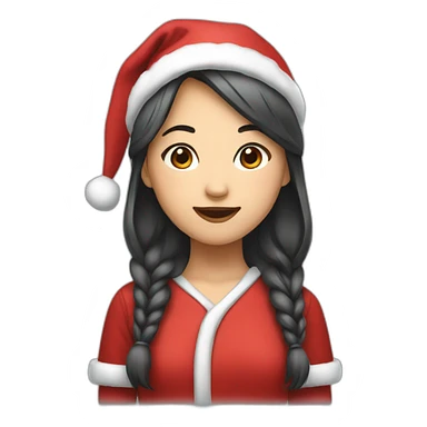 santa asian girl sticker