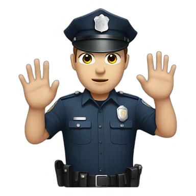 Police man stop hand sticker