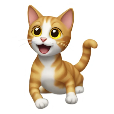 Cat falling down the stairs sticker