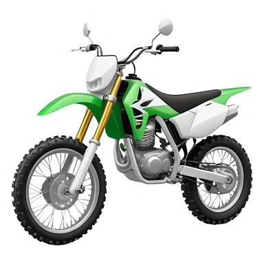 Dirt bike blanche et verte sticker