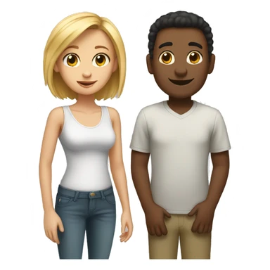 Tall Girl With short boy sticker