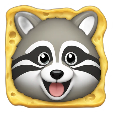 Raccoon eat cheese mold  sticker