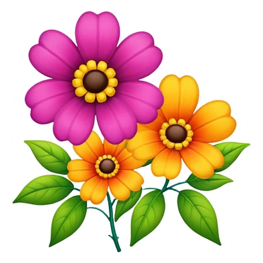  2 tane renkli çicek  sticker