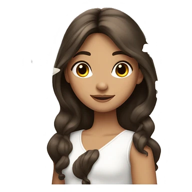 Brunette Girl with white Butterflys in the Hair sticker