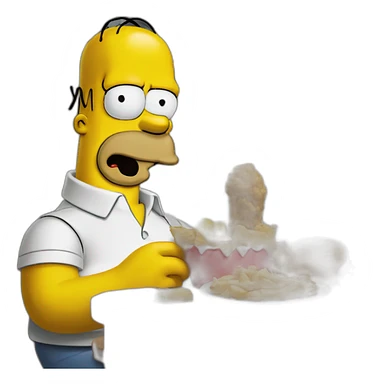 Homer Simpson eating homer simpson sticker