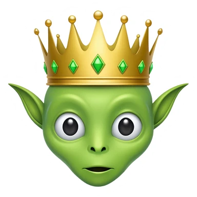 green alien with crown sticker