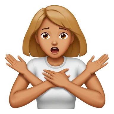 woman arms crossed choking screaming sticker