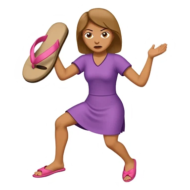 Terlik fırlatan anne sticker