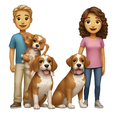 FAMILY with cat and Dog sticker