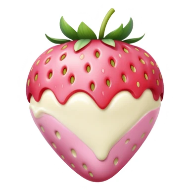 a light pink strawberry that's been dipped in white chocolate sticker