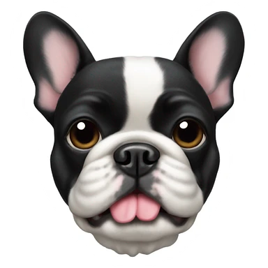 A black French bulldog with fluffy face fur  sticker