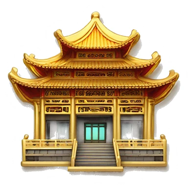 Colorful gold flang pin background Chinese style architecture  sticker