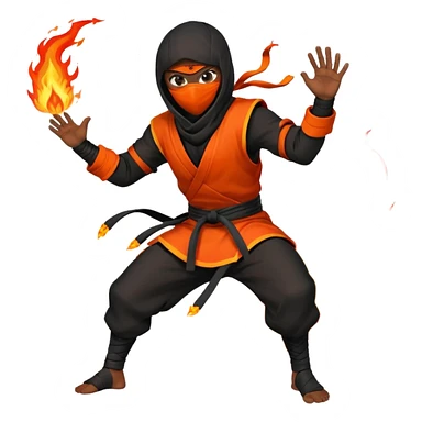 ninja on fire sticker