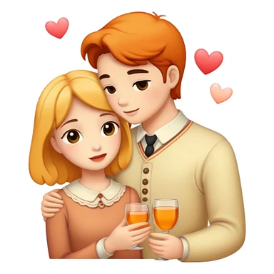 Warm-colored romantic vintage aesthetic  sticker