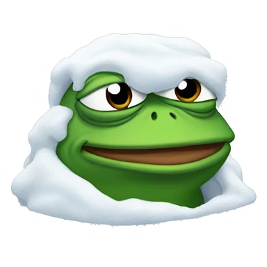 pepe the frog covered in snow sticker