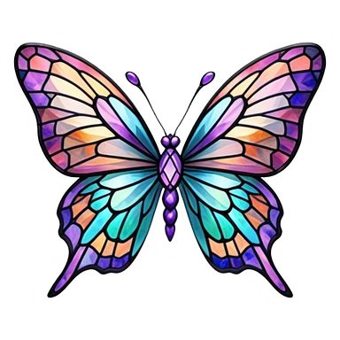 Nebula Gemstone Crystal Stained Glass Butterfly sticker