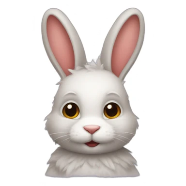 Furry rabbit sticker