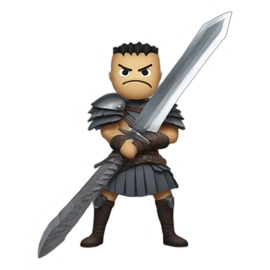 angry berserk guts carrying huge sword without guard sticker