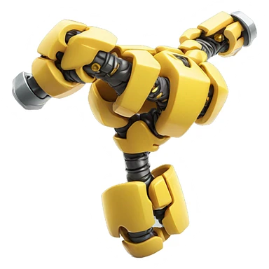 Flexing yellow mechanical cyborg bicep with shocks attached to arm sticker