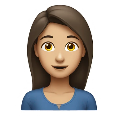 A relieved brunette thinking “Phew!” sticker