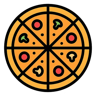 whole pizza color outline icon sticker