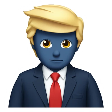 Donald Trump wearing navy suit with a red tie  sticker