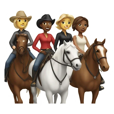 White ladies riding horses sticker