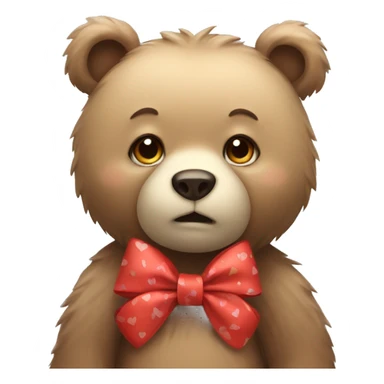 bear with cute bow  sticker