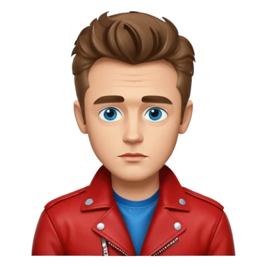 James Dean with blue eyes red jacket sticker