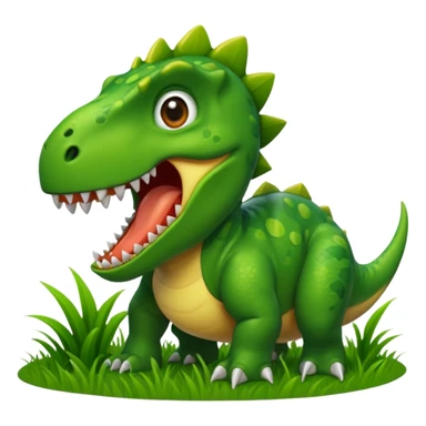 A dinsoirse eating  sticker