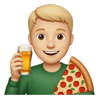 Enjoying pizza and beer  sticker