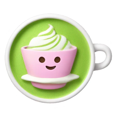 Aesthetic matcha latte in pink cup sticker