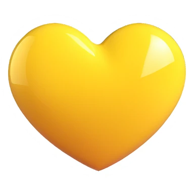 shiny and bold yellow heart 3D emoji style sticker