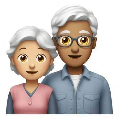 Grandma with a boy and girl sticker
