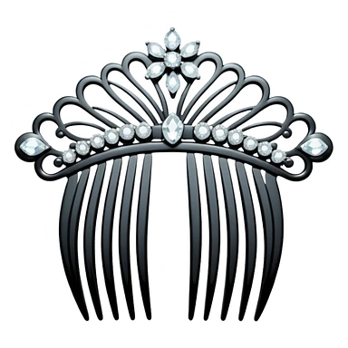 elegant white hair comb with diamonds sticker