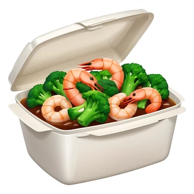 Shrimp and broccoli Chinese takeout sticker