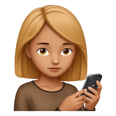 Girl looking down at phone sticker