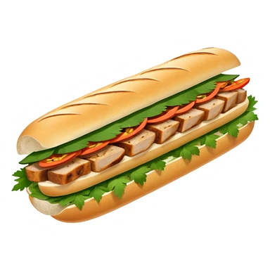 traditional banh mi with char grilled pork emoji sticker