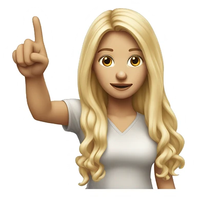 Blonde women with LONG HAIR ,POINTING YOU FORWARD with her HAND with INDEX FINGER, Hyper Realistic sticker