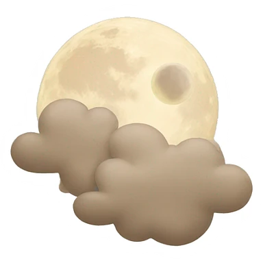 Beige moon and cloud sticker