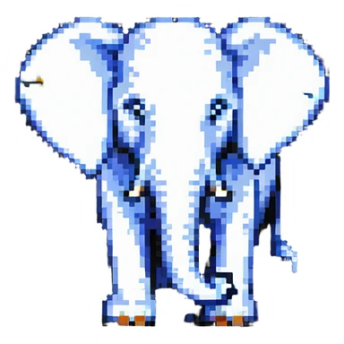 PostgreSQL database logo with elephant symbol in pixel art sticker