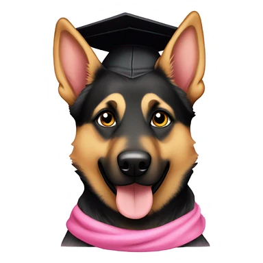 pink german shepherd graduatedç sticker