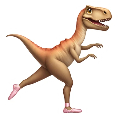 dinosaur doing ballet in pointe shoes sticker