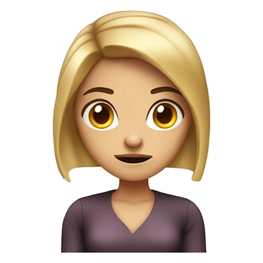 Angry coquette girl straight hair sticker