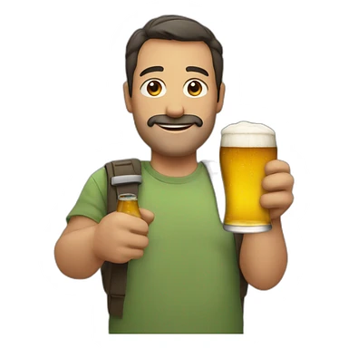 Dad with a beer sticker