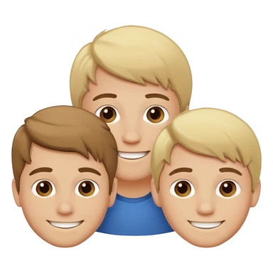 three brothers one blonde two with brown hair sticker
