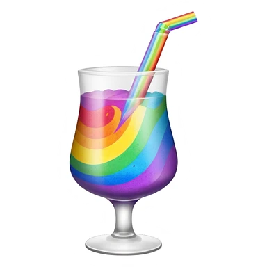 A Glass with rainbow powder in it sticker